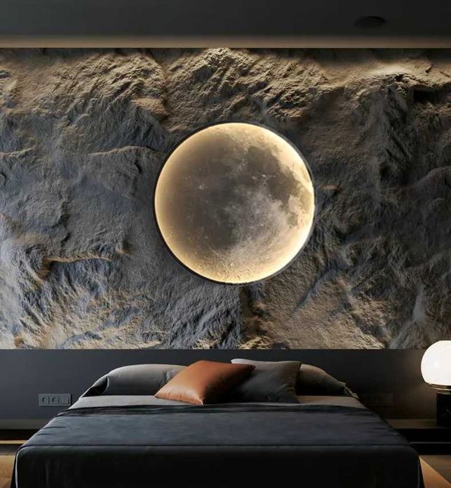 Plafon okrągły dekoracyjny Lampa Led na ścianę Księżyc 40 cm 3D Moon