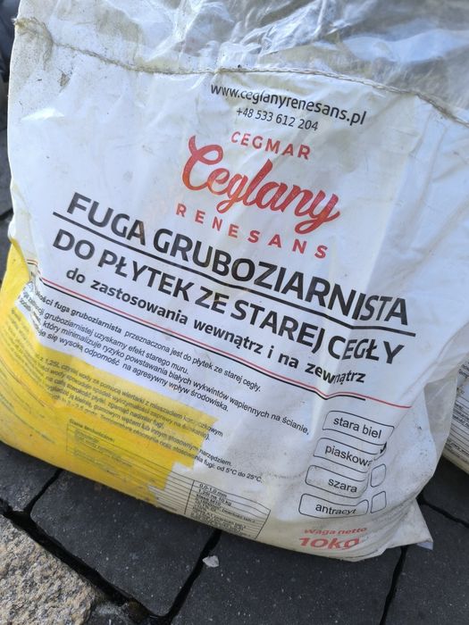 Fuga do płytek, starej cegły, gruboziarnista, Cegmar, ceglany renesans, piaskowa