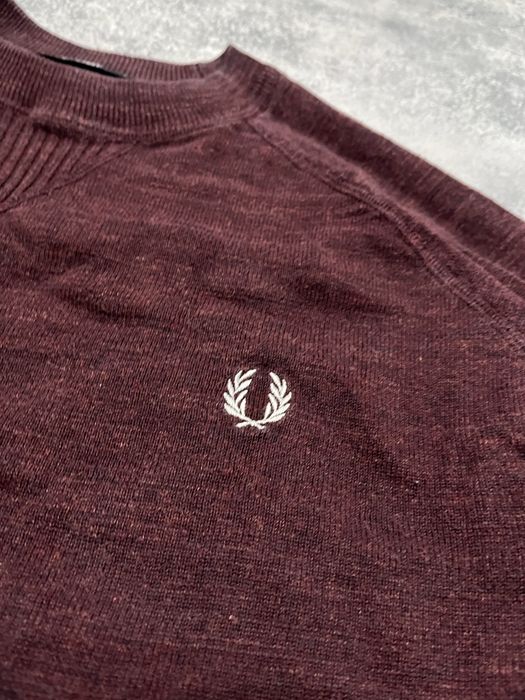 Світер фред перрі вінтаж бордовий колір fred perry sweater S — zdjęcie 3