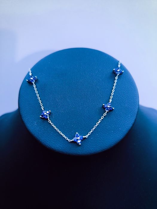 Pulseira em Prata com Zirconias Azuis