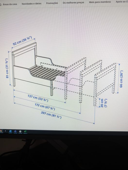 Cama IKEA com colchão