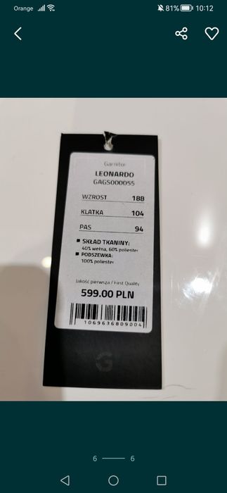 Garnitur granatowy męski