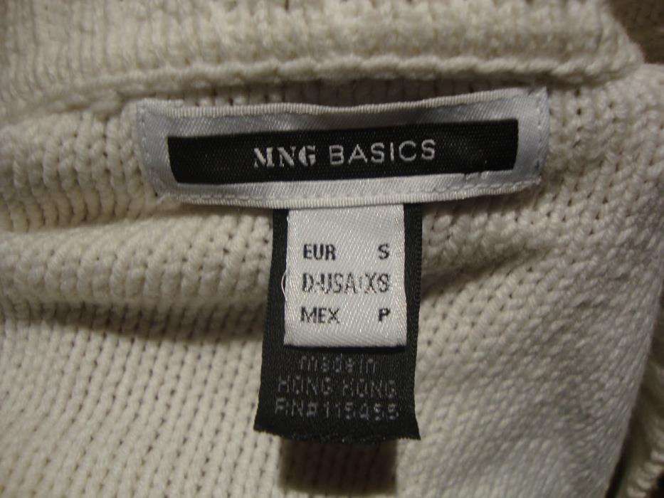 Camisola decotada de tricot branco da Mango