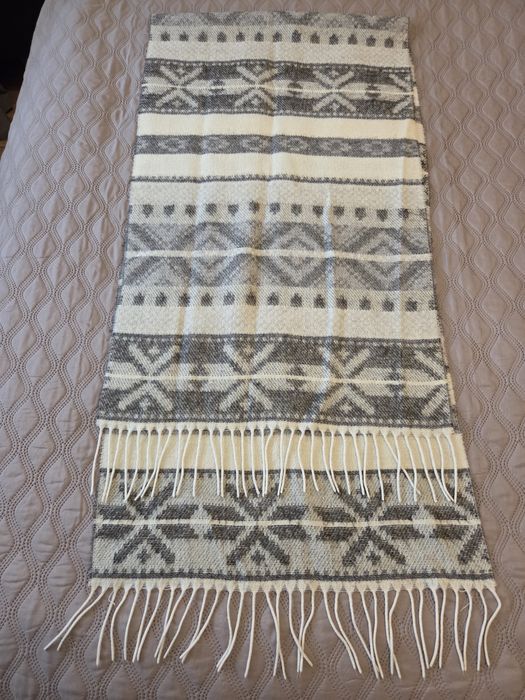 Szalik zimowy w kratę I kaszmirowy Szalik damski