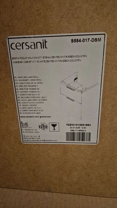 Szafka Wisząca z Umywalką 60 cm - NOWA, Cersanit City