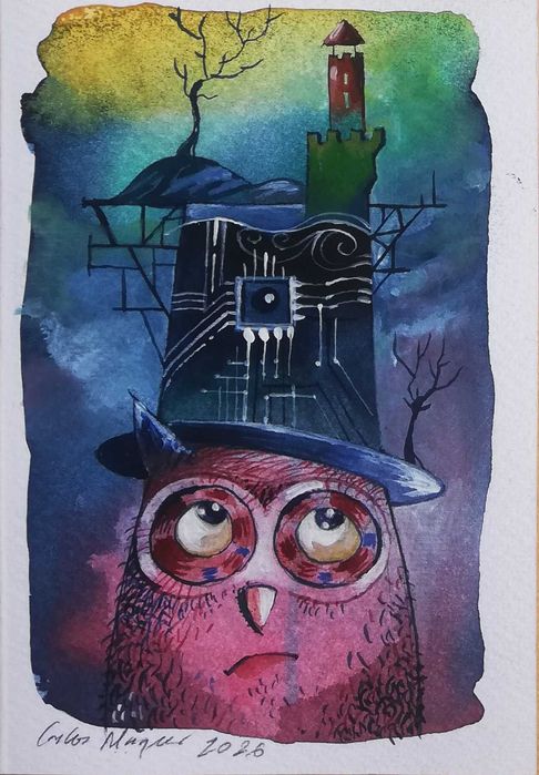 Aguarela. Fantasia, Surreal. AI, IA. Original de Carlos Marques