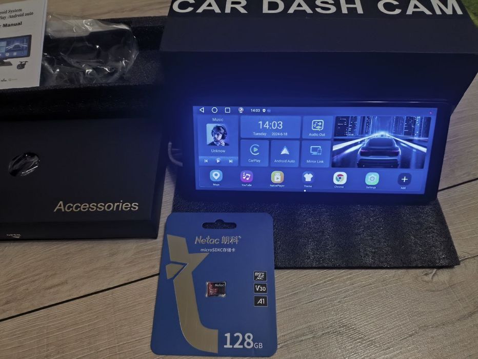 Видеорегистратор JBE EC5, WiFi, монитор Android 13, GPS, Android Auto