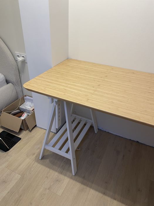 IKEA - biurko bambus anfallare/mittback 140cm stan bdb