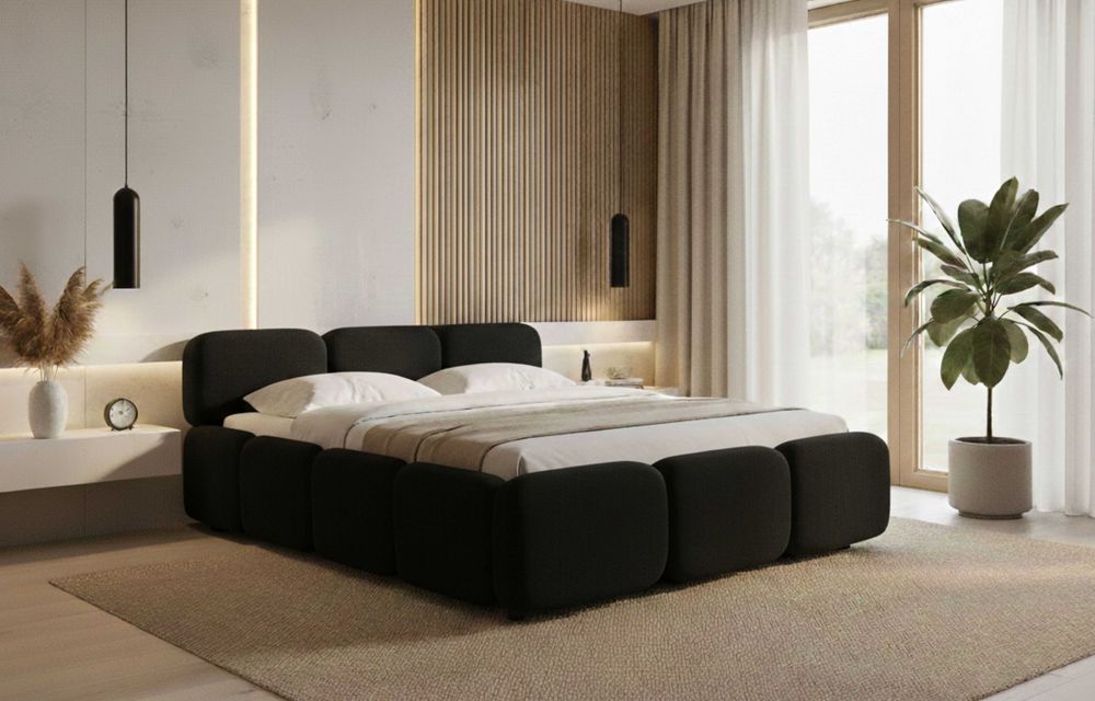 Zjawiskowe Łóżko kontynentalne SOFT BED w stylu Japandii 140x200cm.