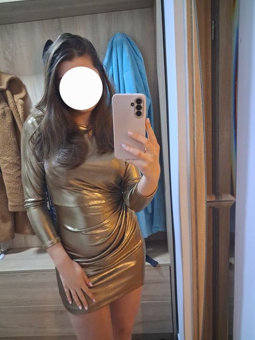 Sukienka złota unikatowa błyszcząca