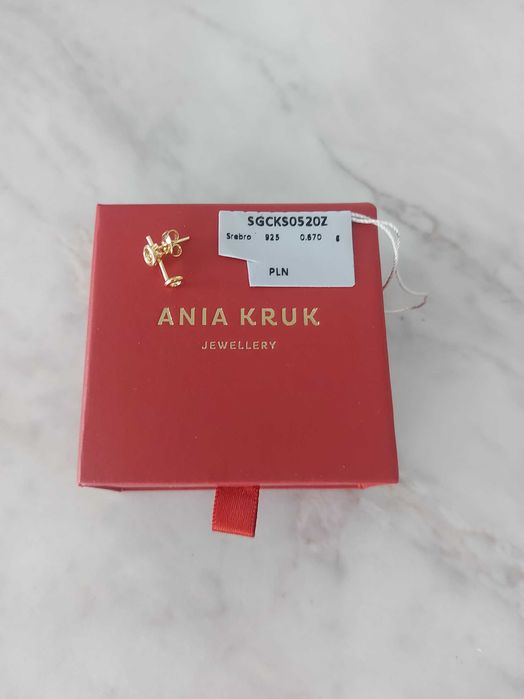 Kolczyki srebrne pozłacane Ania Kruk Nowe