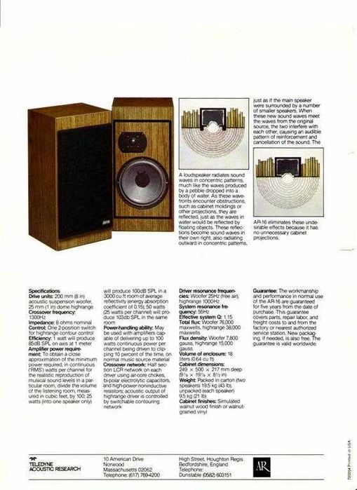 Colunas Altifalantes Acoustic Research AR 16