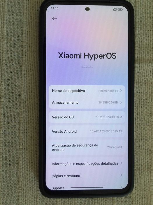 Xiaomi redmi note 14, 256 gb