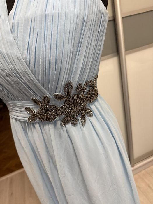 Little mistress на весілля блакитна сукня максі s -m розмір