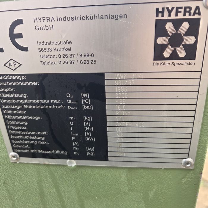 chiller Hyfra 3.7 kW wymiennik