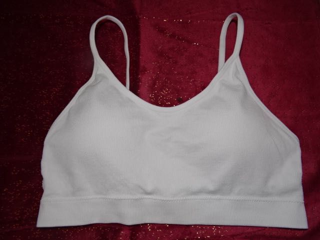 Primark biały sportowy biustonosz prążek nowy m