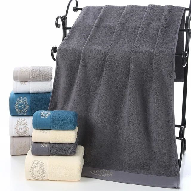 Бавовняні рушники набір 3 шт, банні, брендові, суперпоглинаючі,