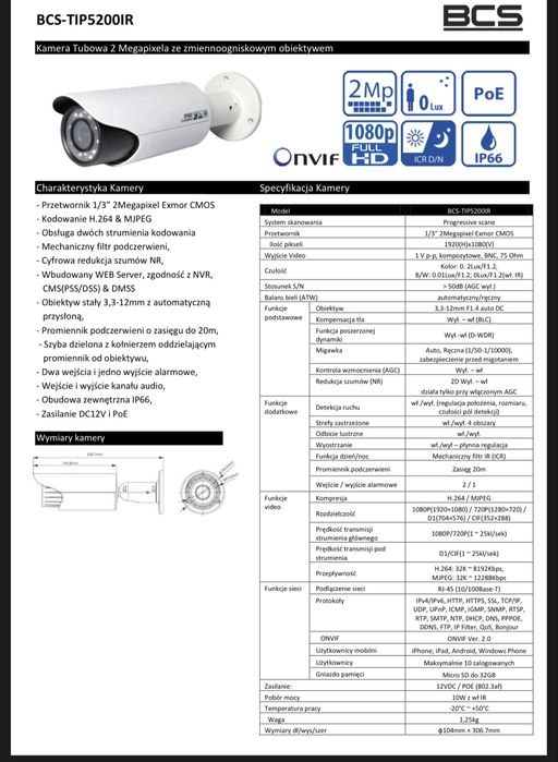 Kamera IP BCS-TIP5200IR