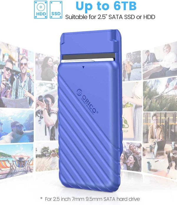 ORICO 2,5" Obudowa na dysk HDD/SSD USB 3.0 – UASP, TRIM – niebieska