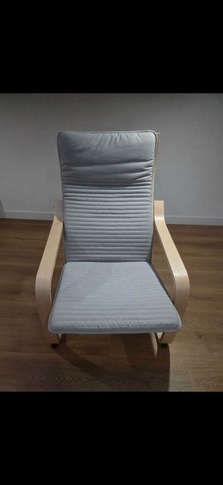 POÄNG Poltrona, chapa de bétula/Knisa bege claro