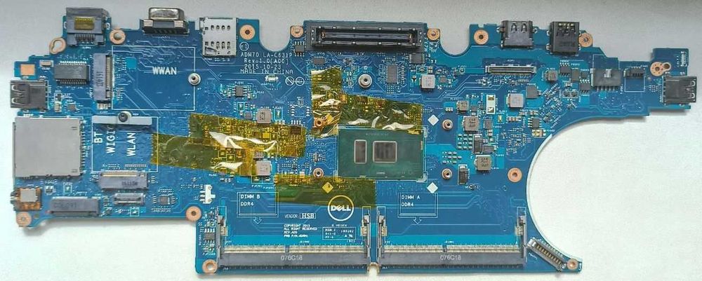 Материнская плата ноутбука Dell Latitude E5470 (LA-C631P) Core i5-6300
