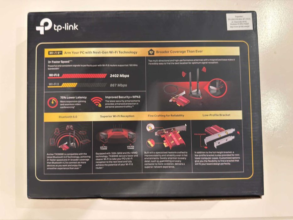 Karta sieciowa PCI express TP-LINK Archer AX3000 Wifi 6e