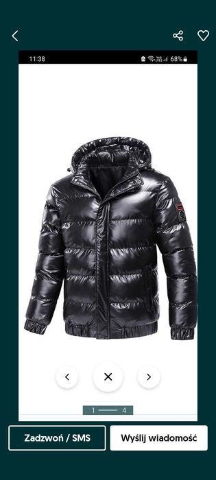 Kurtka pikowana  czarna xl