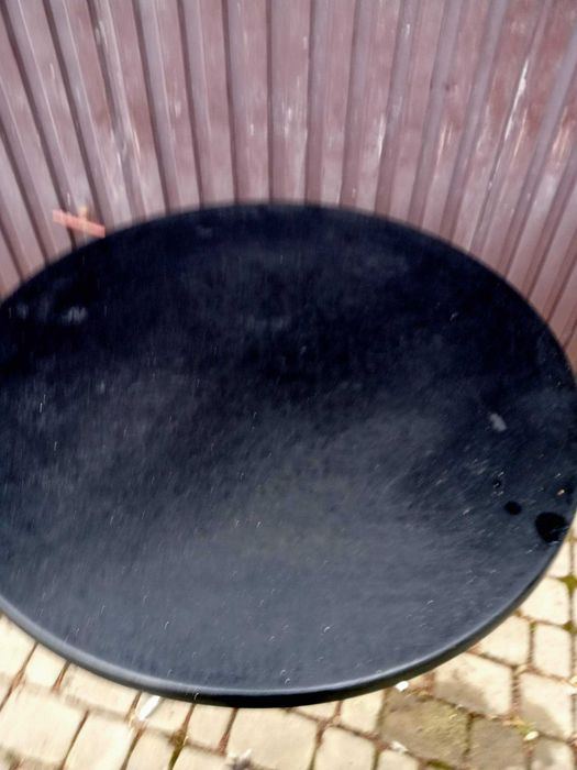 Stoł okragły, czarny blat srednica 89cm, wys 77 cm