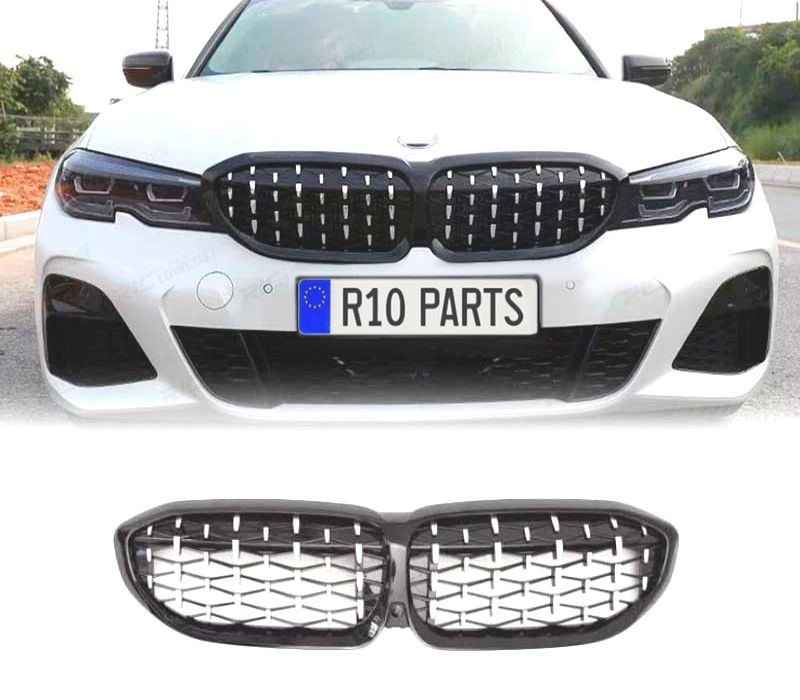 GRELHA FRONTAL BMW G20 G21 19-22 LOOK M 340i PRETO BRILHANTE