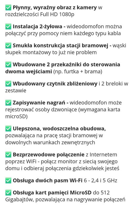 Videodomofon nowy