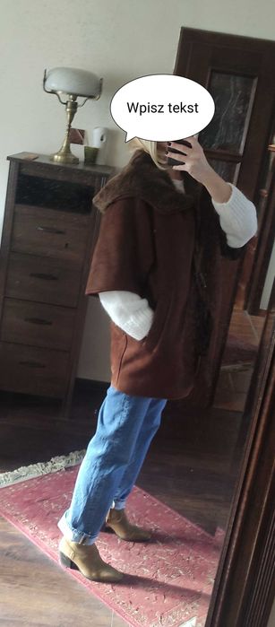 ZARA kożuch z rękawem 3/4