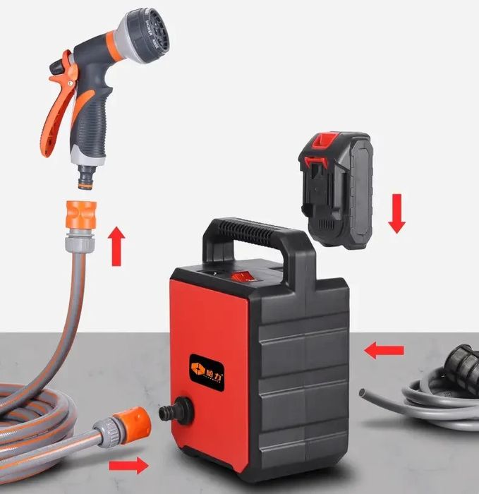 Аккумуляторная помпа для воды с, распылителем и шлангом