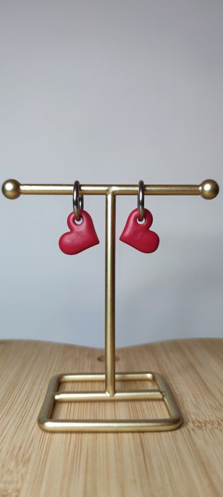 Kolczyki - glinka polimerowa - Walentynki - rękodzieło