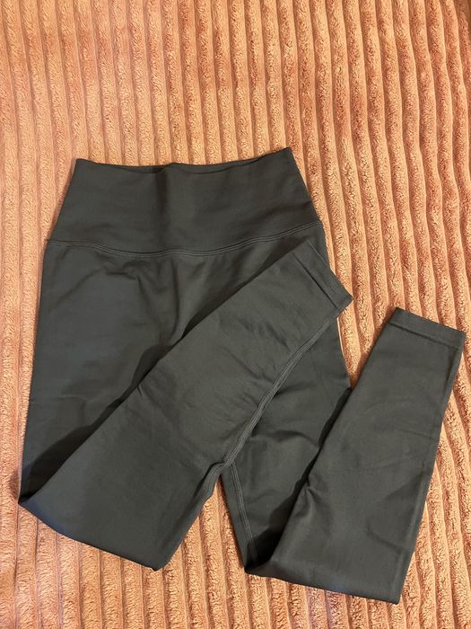 Лосини сіро-синього кольору для спорту з пуш апом