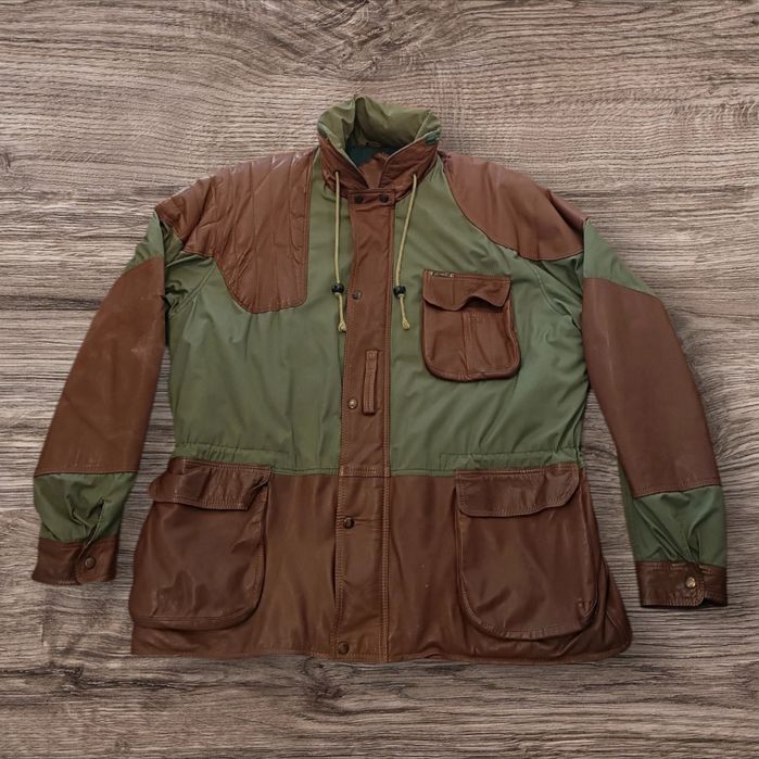 Skóra Leśna Myśliwska Kurtka Skórzana Ocieplana XL