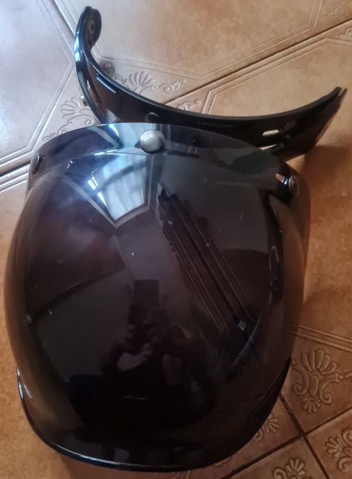 Viseira estilo bolha com adaptador estilo café Racer