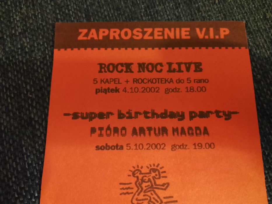 stary bilet na koncert VIP rock noc live dla kolekcjonerów