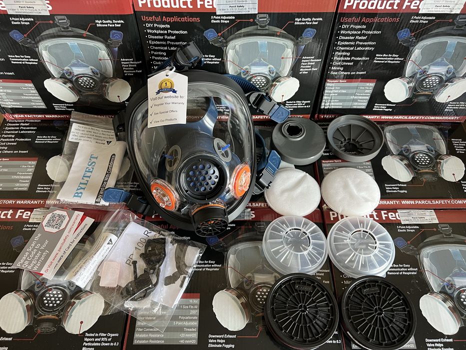 Маска панорамна PARCIL PD 100 повнолицева респіратор протигаз фільтрп