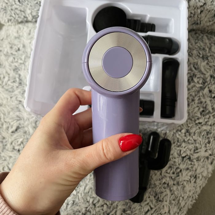 Booster mini pistolet do masazu fioletowy nowy na prezent