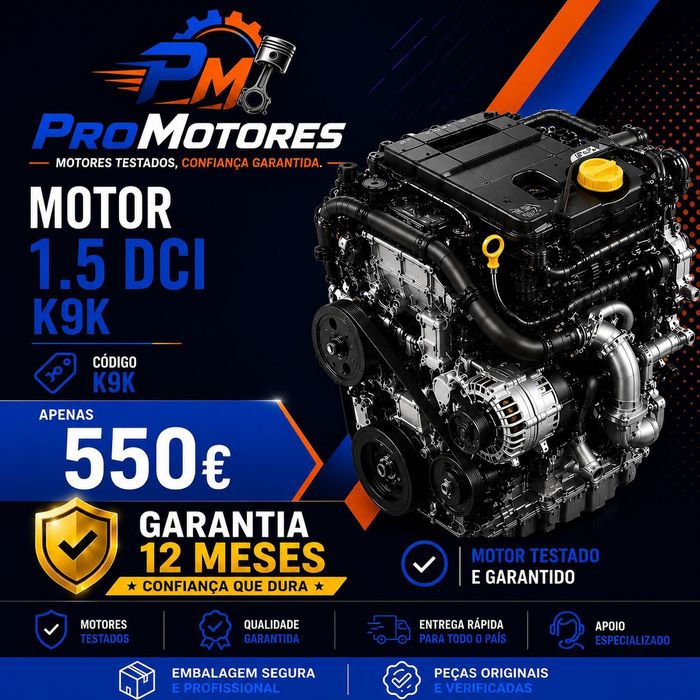 Motor 1.5 dCi K9K | Garantia 12 Meses | Entrega Incluída