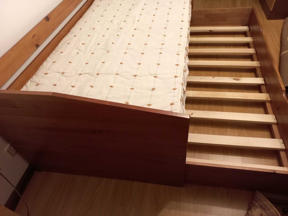 Cama Individual com Gavetão em Madeira Maciça