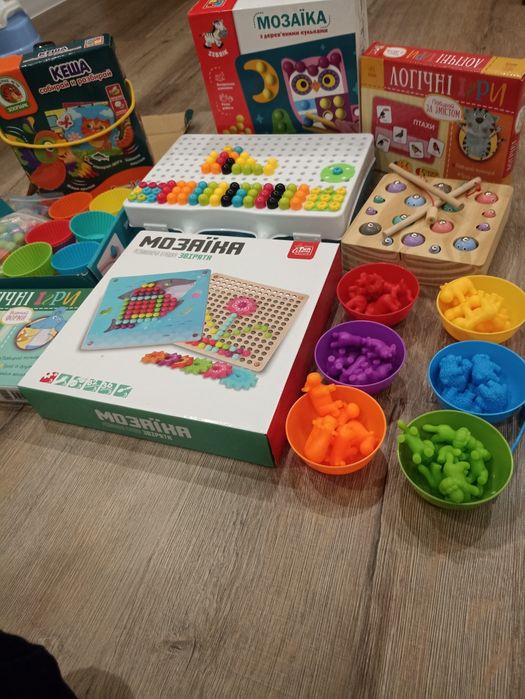 Мозайка дерево,сортер,рибалка, ігри