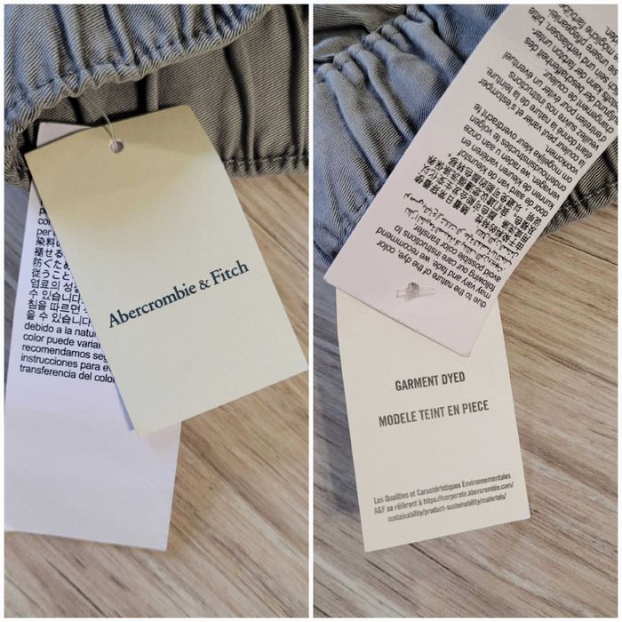 Нові Abercrombie & Fitch розмір S чоловічі штани карго баггі широкі з боковими кишенями сірі Baggy fit Cargo