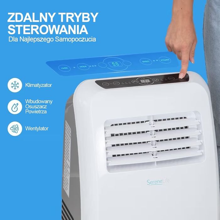 SereneLife klimatyzator przenośny 3w1 7K BTU cichy z osuszaczemOpis:
P