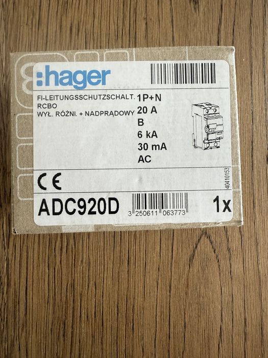 Wylacznik różnicowo nadoradowy 20 A