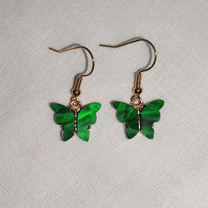 K185 Kolczyki wiszące Motyle Handmade