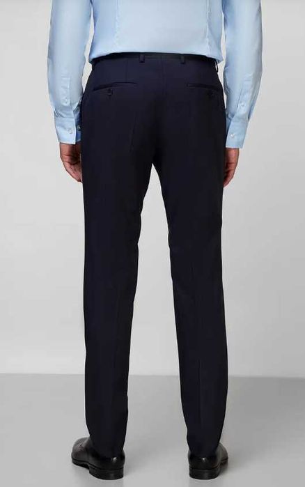Hugo Boss чоловічі темно-сині вовняні брюки Gibson cyl flat front solid slim fit wool dress pants, оригінал, нові, розмір: L, XL, XXL