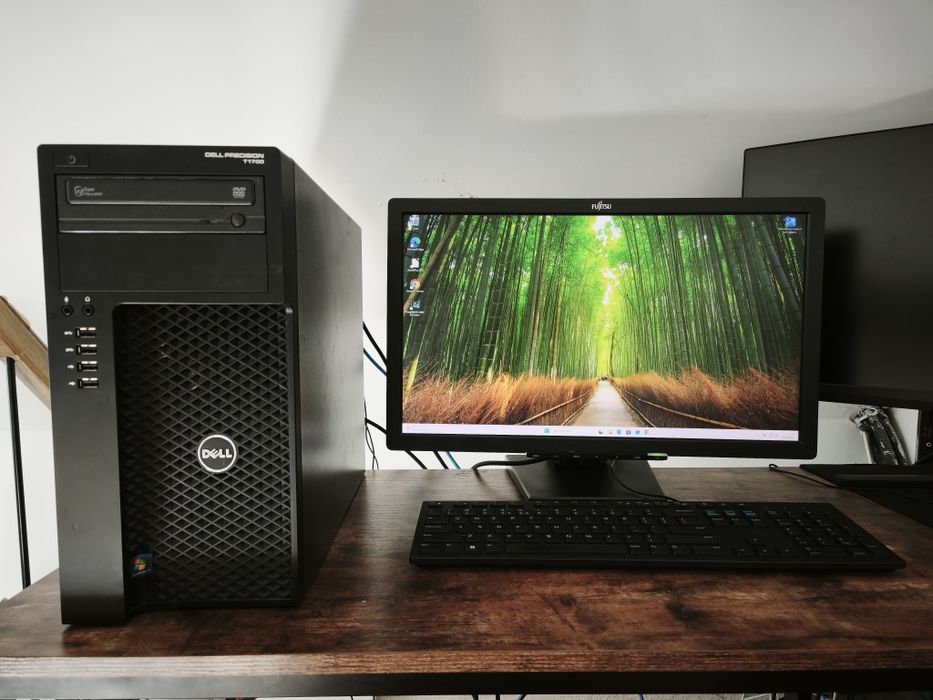 Zestaw Komputerowy do Biura i Gier! Dell Precision T1700 | Xeon 4x 3.1 GHz | 8GB | SSD+HDD | GT 730 | Monitor 21.5" W11