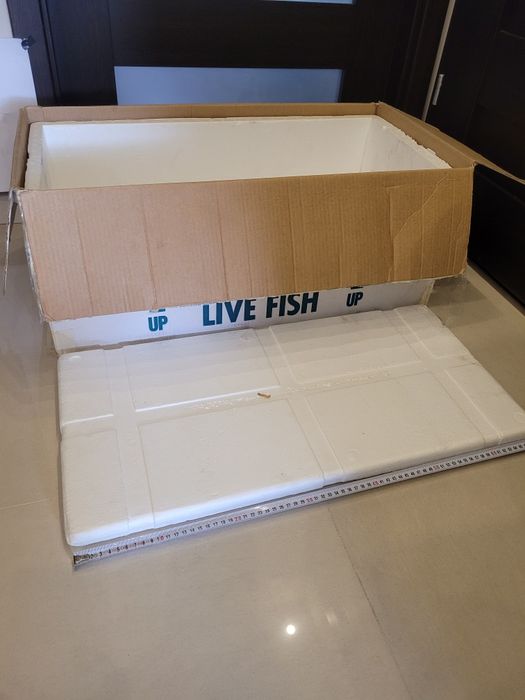 Duży box styrobox styropian pudło do wysyłki ryb transportu akwariowy
