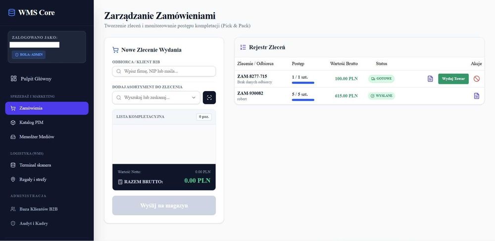 Vantor ERP, WMS, SEP  zarządzanie magazynem, aplikacja PIM WMS
